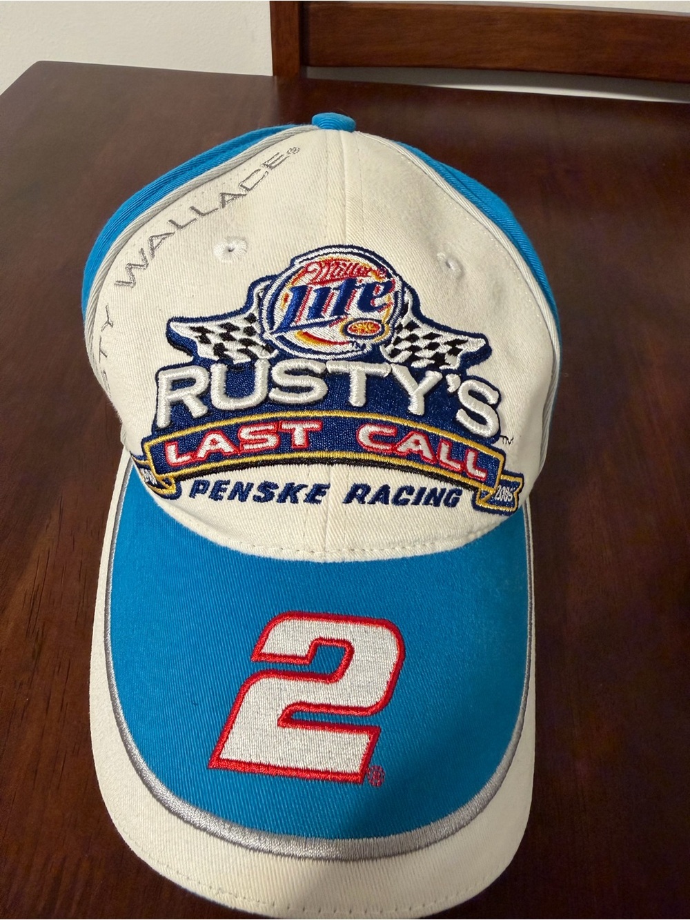 Miller Lite Beer NASCAR Rusty's Last Call Penske Racing Hat Wallace #2 Cap 2005
